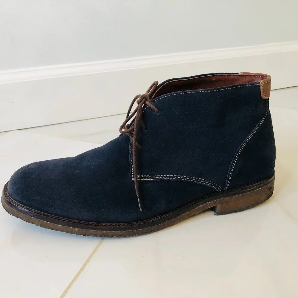 Johnston & Murphy Men's Copeland Chukka Boot 12M Navy Suede - Picture 10 of 12